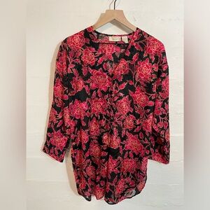 VICTORIA’S SECRET Vintage Gold Label‎ Semi Sheer Floral Night Shirt Size M